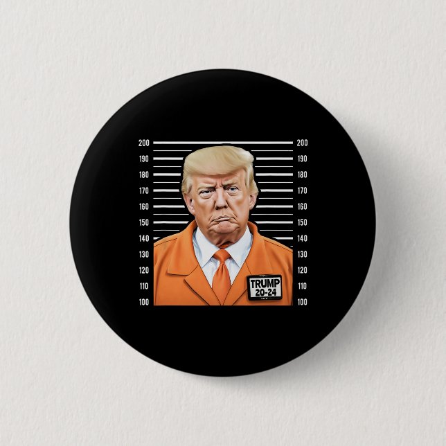Badge Rond 5 Cm Drôle Mugshot du prisonnier Trump 2024 (Devant)