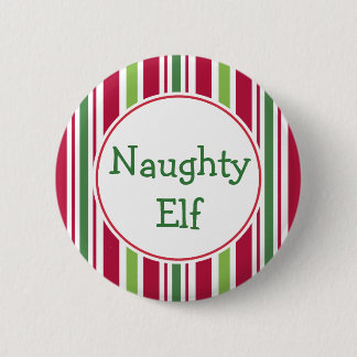 Badge Rond 5 Cm Drôle Naughty Elf Noël Party Button Pin