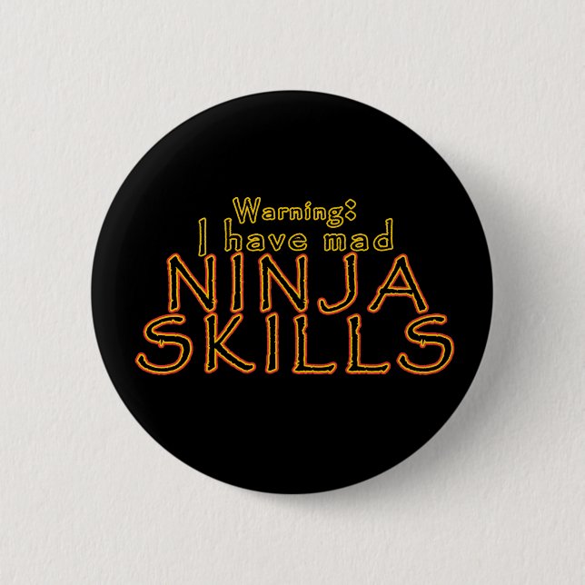 Badge Rond 5 Cm Drôle Ninja Plaisanterie Pins et boutons (Devant)