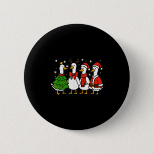 Badge Rond 5 Cm Drôle Noël Père Noël Goose Silly Merry Goosemas X