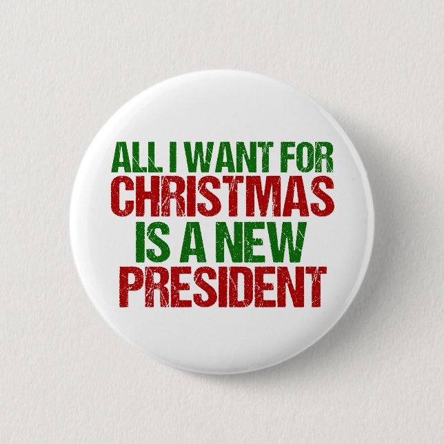 Badge Rond 5 Cm Drôle Noël politique anti-Trump (Devant)