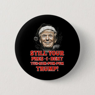 Badge Rond 5 Cm Drôle Noël Président Trump Pyjamas Ugly Chris