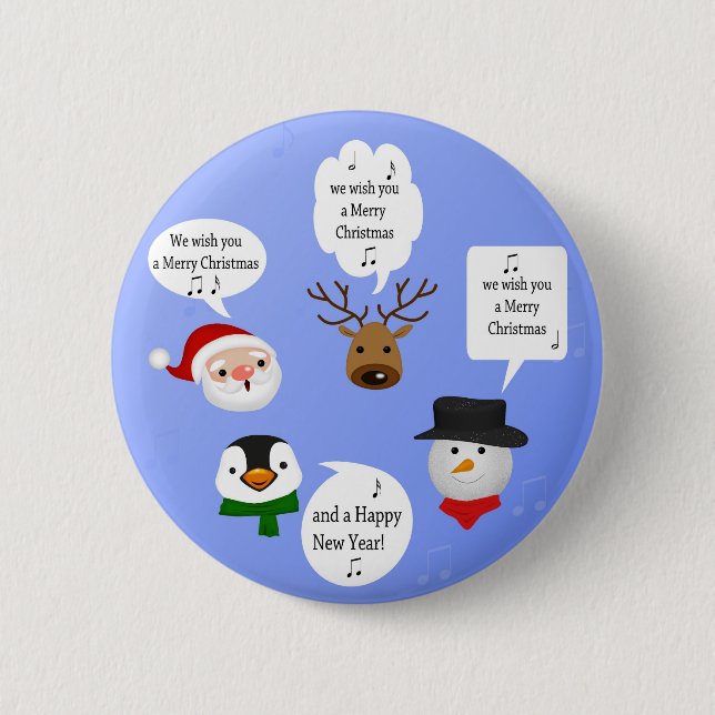Badge Rond 5 Cm Drôle Nous vous souhaitons un joyeux Noël (Devant)