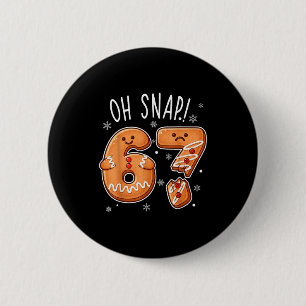 Badge Rond 5 Cm Drôle Oh Snap 67 Biscuit de Noël au Gingembre Homm