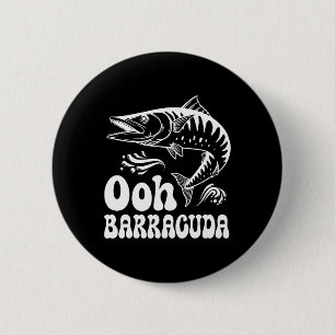 Badge Rond 5 Cm Drôle Ohh Barracuda Pêche Pour Les Amateurs De Mus