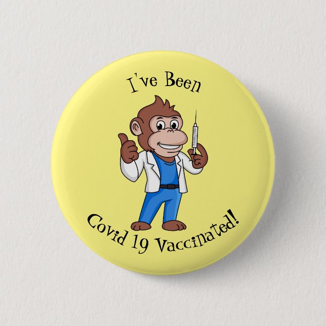 Badge Rond 5 Cm Drôle orangoutan dessinateur docteur (Devant)