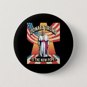 Badge Rond 5 Cm Drôle Pape Et Président Donald Trump3