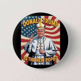 Badge Rond 5 Cm Drôle Pape Et Président Donald Trump8