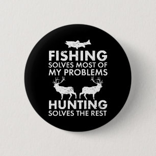 Badge Rond 5 Cm Drôle Pêche Et Chasse Cadeau Noël Humour Hun