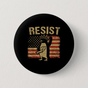 Badge Rond 5 Cm Drôle Penguin Résister aux pingouins Cool Manifest