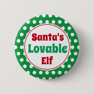 Badge Rond 5 Cm Drôle Père Noël adorable Elfe Noir Épingle de Noël