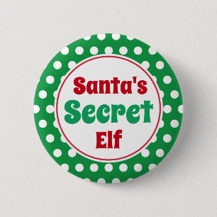 Badge Rond 5 Cm Drôle Père Noël Secret Elf Christmas Button Pin