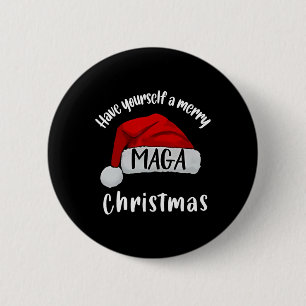 Badge Rond 5 Cm Drôle Père Noël Trump S'Est Joyeux Noël