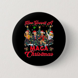 Badge Rond 5 Cm Drôle Père Noël Trump S'Est Joyeux Noël