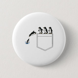 Badge Rond 5 Cm Drôle Pocket Pocket Cute Plongée Pingouin Tee Anim