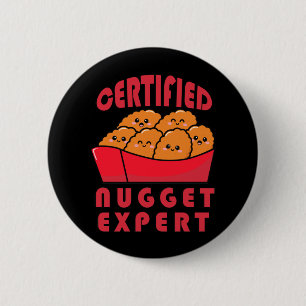 Badge Rond 5 Cm Drôle Poulet Nugget Expert Nug Life