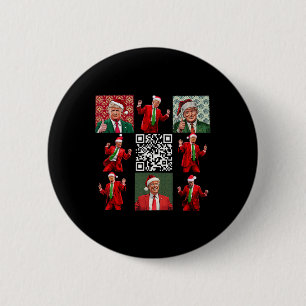 Badge Rond 5 Cm Drôle président du Qr Trump danse de Noël M