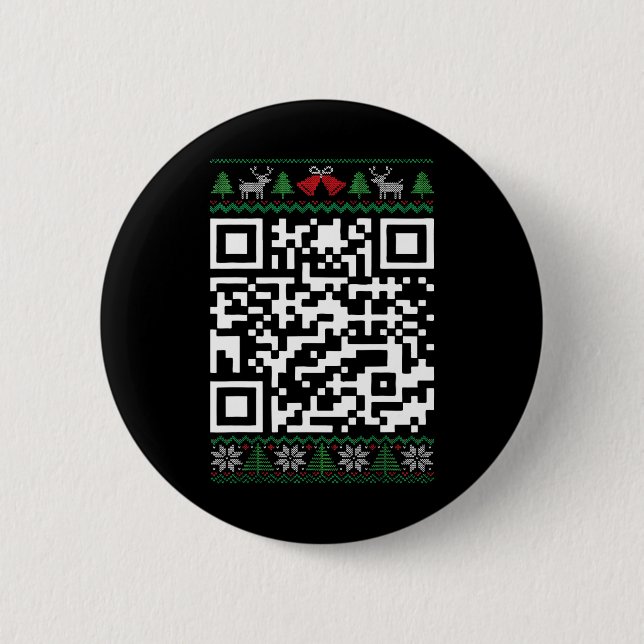 Badge Rond 5 Cm Drôle Qr Président Trump Danse Code Pull de Noël L (Devant)