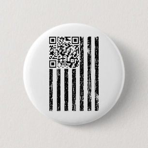 Badge Rond 5 Cm Drôle Qr Scan Me Président Code de danse Usa Drape