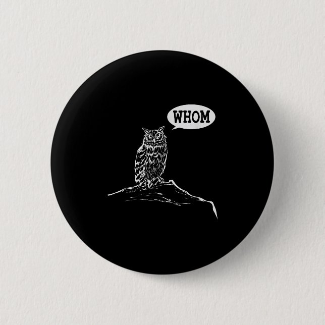 Badge Rond 5 Cm Drôle Qui Hibou Grammar Englieacher (Devant)