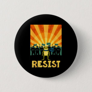 Badge Rond 5 Cm Drôle Résister Grenouille de Portland Manifestatio