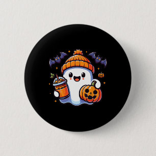 Badge Rond 5 Cm Drôle Retro mignon Halloween Citrouille fantôme Ha