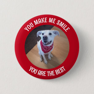 Badge Rond 5 Cm Drôle Saint Valentin, tu me fais sourire chien