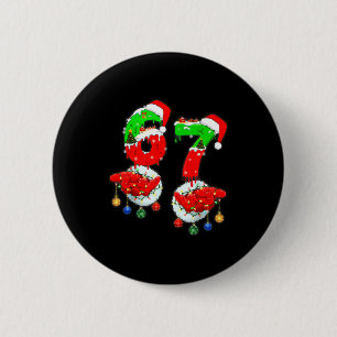 Badge Rond 5 Cm Drôle Six Sept 67 Mème 6 7 Noël Santa Main B