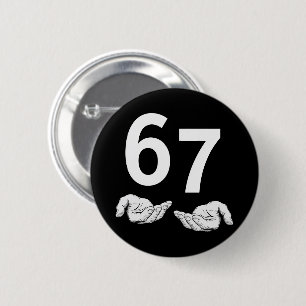 Badge Rond 5 Cm Drôle Six Sept 6 7 Mème Gén Alpha Argot 6 7 Mains