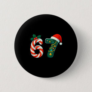 Badge Rond 5 Cm Drôle Six Sept 6 7 Mème Noël Famille Xmas San