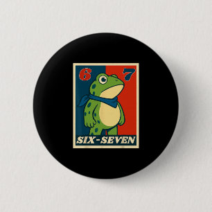 Badge Rond 5 Cm Drôle Six Sept Grenouille 6 7 Mème Génération Alph