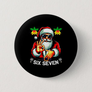Badge Rond 5 Cm Drôle Six Sept Mème Joyeux Noël 2026 Cool San