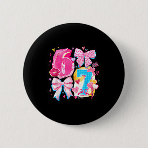 Badge Rond 5 Cm Drôle Six Sept Valentin Coquette Arc Prépa Cœur