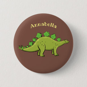 Badge Rond 5 Cm Drôle stegosaurus dinosaure dessin animé