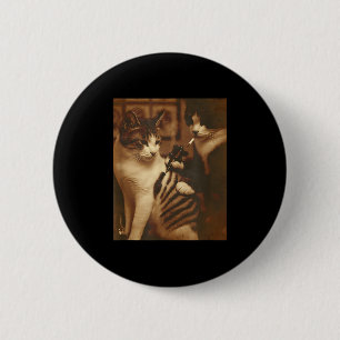 Badge Rond 5 Cm Drôle Tatouage Chat Mème Enked Kitty Humour Pour C