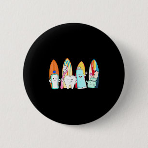 Badge Rond 5 Cm Drôle Tooth Surf Surf Plage Summer Dental Hyg