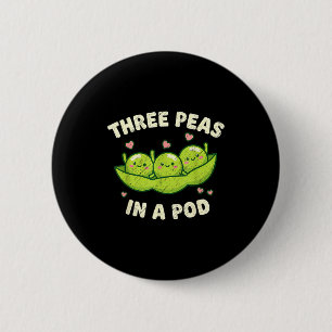 Badge Rond 5 Cm Drôle Trois Pois Dans Un D Mignon Kawaii