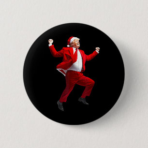 Badge Rond 5 Cm Drôle Trump Danse Santa Claus Noël Noël Noël Noël 
