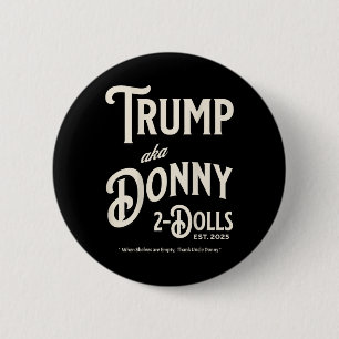 Badge Rond 5 Cm Drôle Trump Donny Deux Poupées 2 Poupées À Noël T