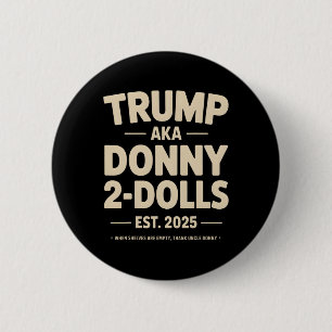 Badge Rond 5 Cm Drôle Trump Donny Deux Poupées 2 Poupées À Noël T