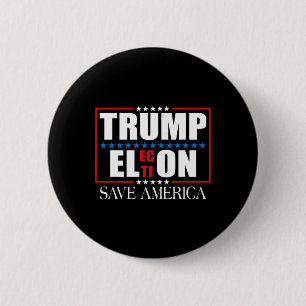 Badge Rond 5 Cm Drôle Trump Élection États-Unis Drapeau Trump Elon