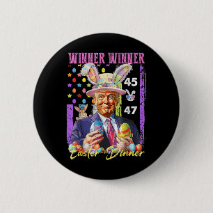 Badge Rond 5 Cm Drôle Trump Gagnante de Pâques Dîner de Pâques Rab