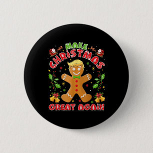 Badge Rond 5 Cm Drôle Trump Gingerbread Homme rendre Noël grand