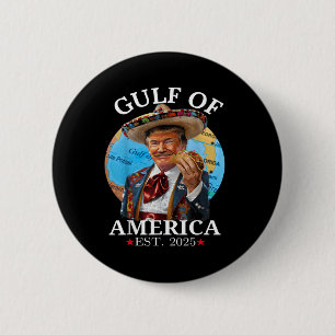 Badge Rond 5 Cm Drôle Trump Golfe Des États-Unis Amérique 2025 Tru