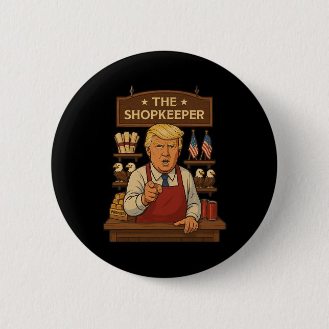 Badge Rond 5 Cm Drôle Trump Le Commerçant (Devant)