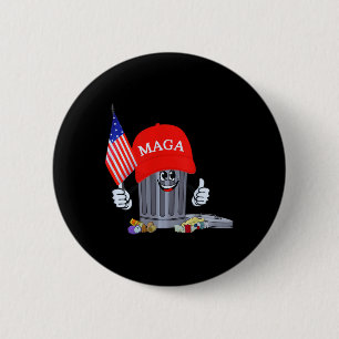 Badge Rond 5 Cm Drôle Trump poubelle peut personnage de dessin Ame