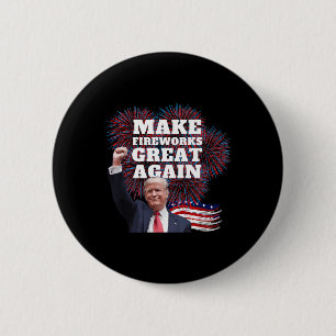 Badge Rond 5 Cm Drôle Trump Rendre Fireworks génial à la nouvelle