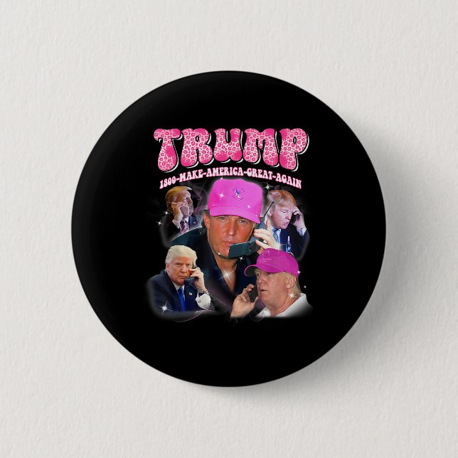 Badge Rond 5 Cm Drôle Trump rose me manque pourtant Trump 2024 pre (Devant)