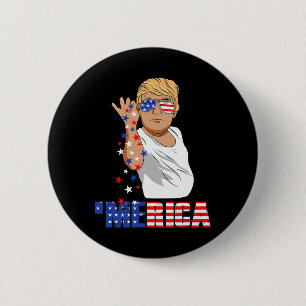 Badge Rond 5 Cm Drôle Trump sel Merica liberté 4 juillet cadeaux