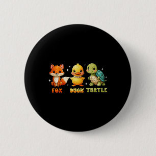 Badge Rond 5 Cm Drôle Trump Subtil Renard Canard Tortue Mignon Ani